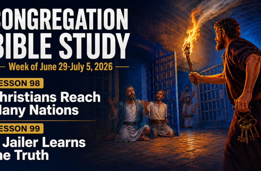 Estudio Bíblico de Congregación semana del 29 de junio al 5 de julio de 2026