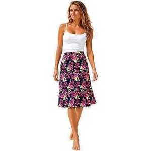 Floral-print midi skirt