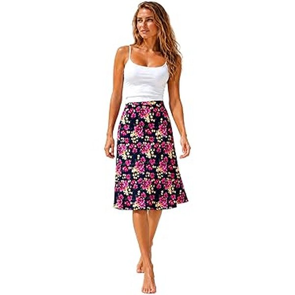 Falda midi con estampado floral