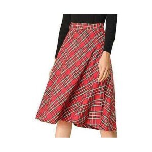 Saia midi de veludo cotelê em linha A