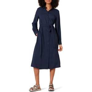 Vestido midi camisero manga larga