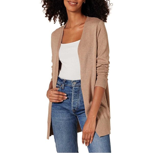 Long fine-knit cardigan