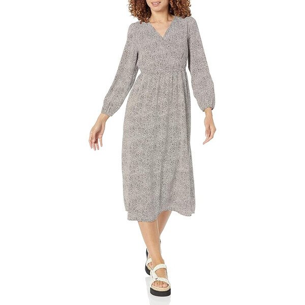 Vestido midi de punto manga larga
