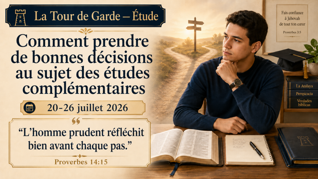 Étude de La Tour de Garde — Semaine du 20 au 26 juillet 2026 Estudio de La Atalaya para la semana del 20 al 26 de julio de 2026