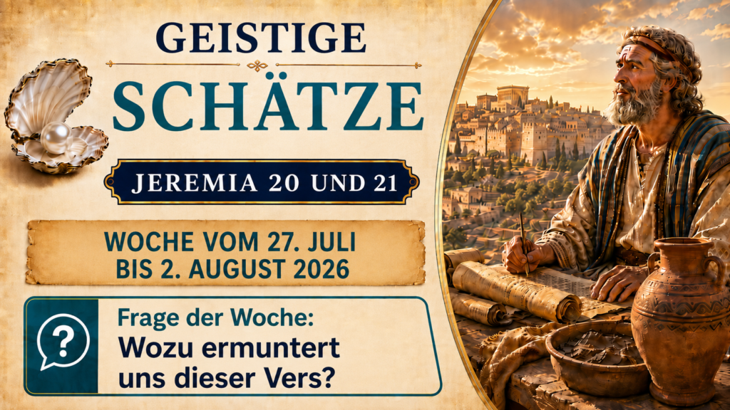 Lasst uns nach verborgenen Schätzen graben – für die Woche vom 27. Juli bis 2. August 2026 Busquemos Perlas Escondidas semana del 27 de julio al 2 de agosto de 2026