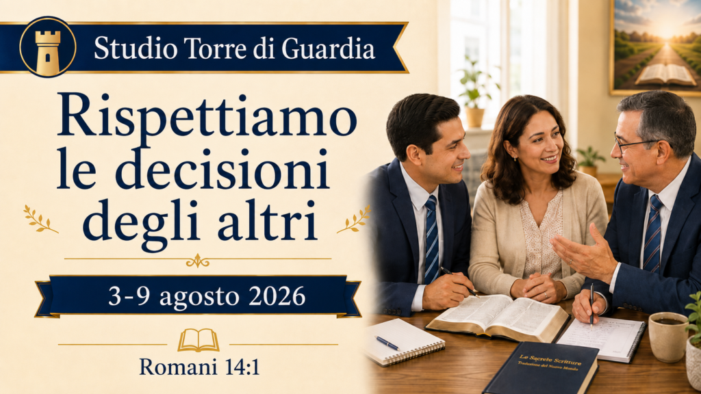 Studio della Torre di Guardia — Settimana dal 3 al 9 agosto 2026 Estudio de La Atalaya para la semana del 3 al 9 de agosto de 2026