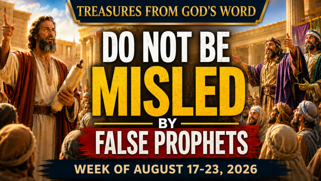 Treasures From God’s Word for the week of August 17-23, 2026 Tesoros de la Biblia semana del 17 al 23 de agosto de 2026