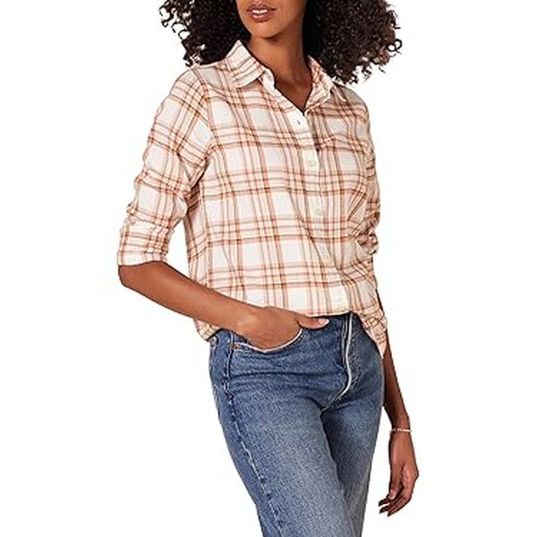 Blusa camisera de lino manga larga