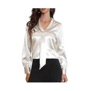 Blusa satinada manga larga