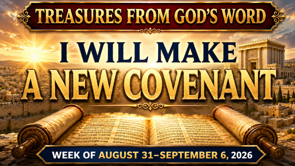 Treasures From God’s Word for the week of August 31 to September 6, 2026 Tesoros de la biblia del 31 de agosto al 6 de septiembre