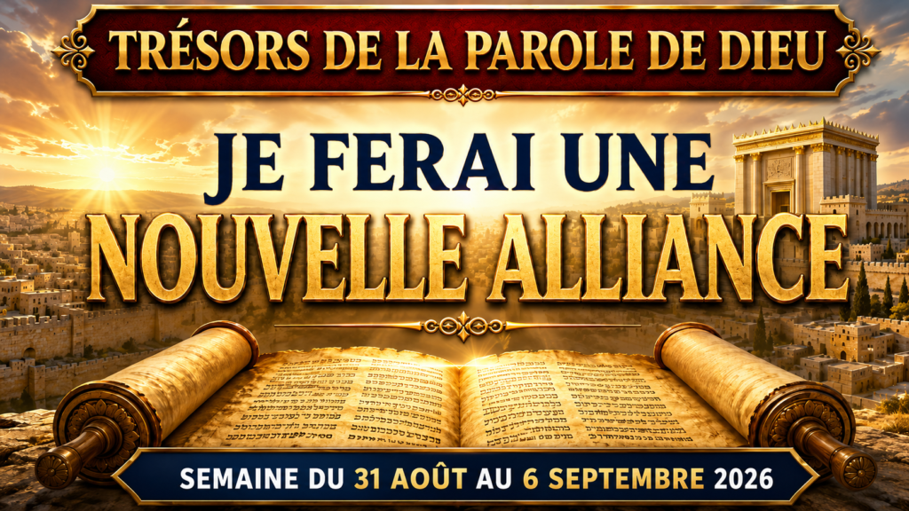 Joyaux de la Parole de Dieu pour la semaine du 31 août au 6 septembre 2026 Tesoros de la biblia del 31 de agosto al 6 de septiembre