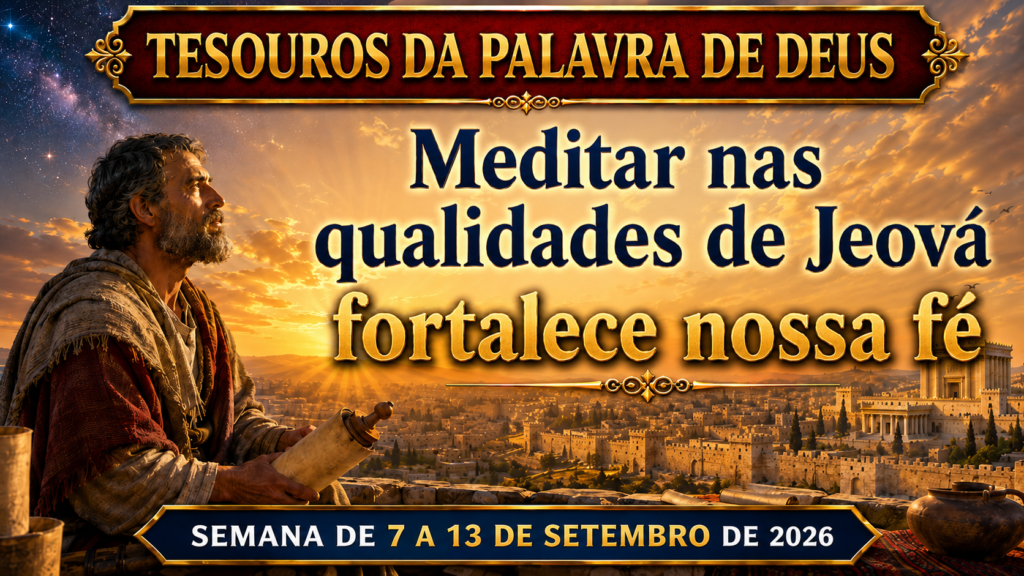 Tesouros da Palavra de Deus para a semana de 7 a 13 de setembro de 2026 Tesoros de la Biblia del 7 al 13 de septiembre de 2026