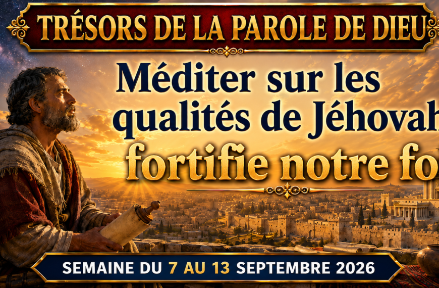 Joyeaux de la Parole de Dieu pour la semaine du 7 au 13 septembre 2026