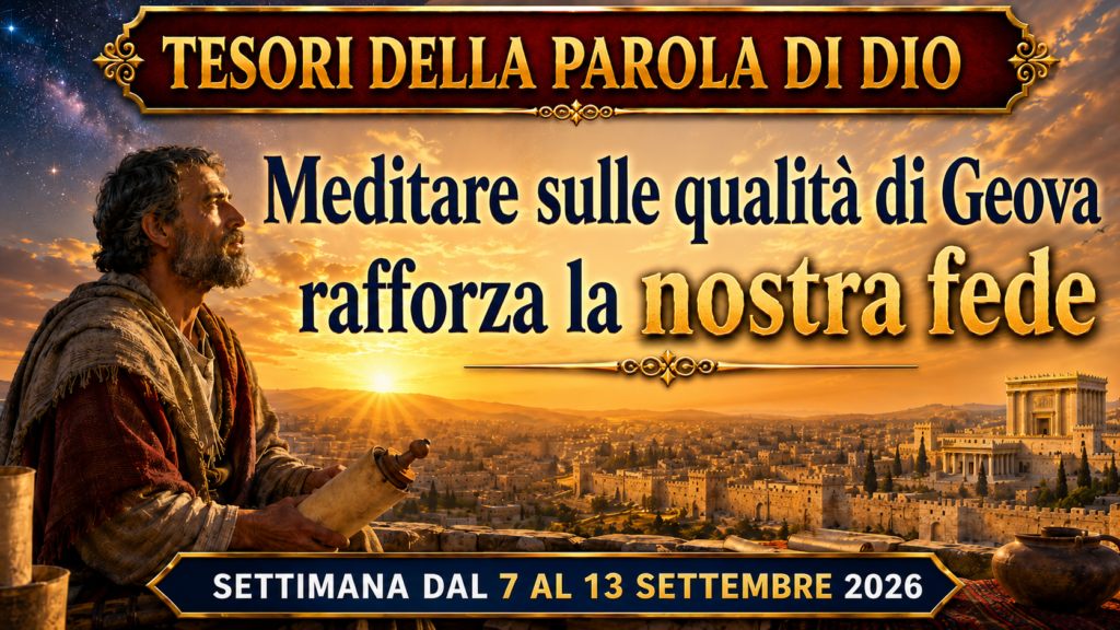 Tesori della Parola di Dio per la settimana dal 7 al 13 settembre 2026 Tesoros de la Biblia del 7 al 13 de septiembre de 2026