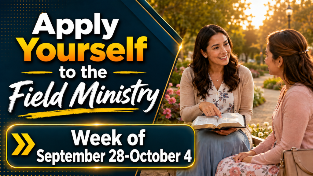 Apply Yourself to the Field Ministry for the Week of September 28–October 4, 2026 Seamos Mejores Maestros para la Semana del 28 de septiembre al 4 de octubre de 2026