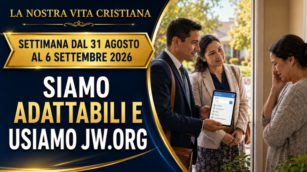 Vita cristiana per la settimana dal 31 agosto al 6 settembre 2026 Nuestra Vida CristianaSemana del 31 de agosto al 6 de septiembre de 2026
