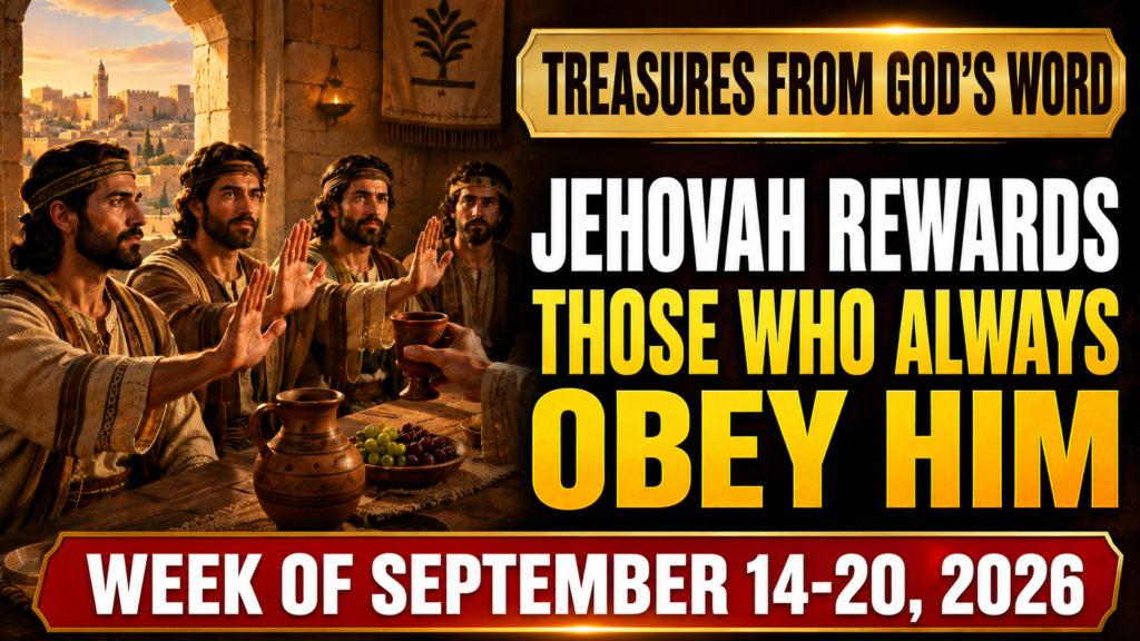 Treasures From God’s Word for the Week of September 14-20, 2026