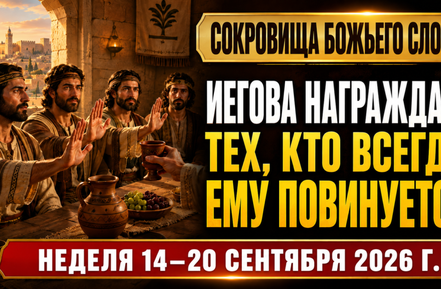 Комментарии к встрече Свидетелей Иеговы Сокровища из Слова Бога на неделю 14—20 сентября 2026 года
