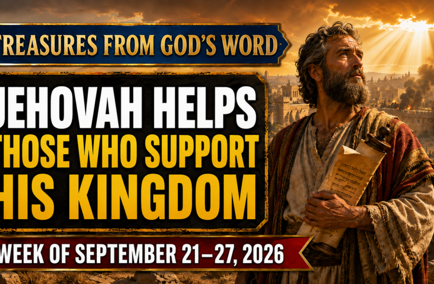 Comments for the JW Meeting Treasures From God’s Word for the week of September 21-27, 2026