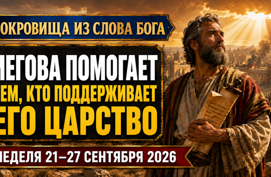 Комментарии к встрече Свидетелей Иеговы Сокровища из Слова Бога на неделю 21—27 сентября 2026 года