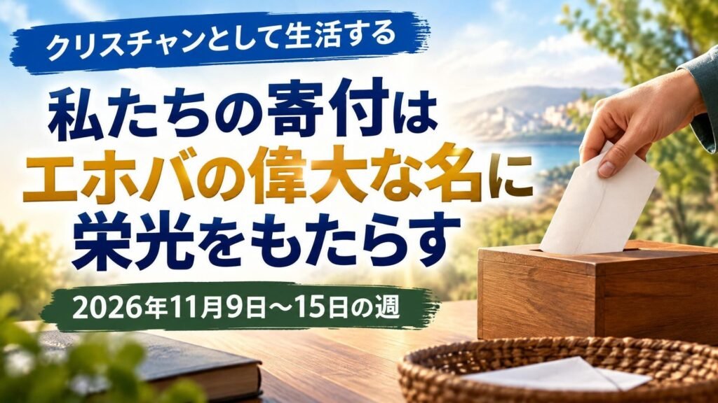 2026年11月9日から15日の週のクリスチャンとして生活する