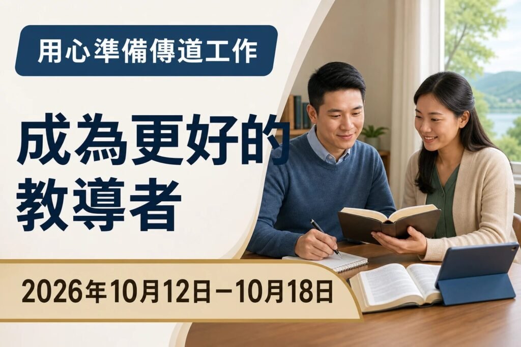 2026年10月12日至18日的一週《改善傳道技巧》 2026年10月12日至18日的一週《改善傳道技巧》