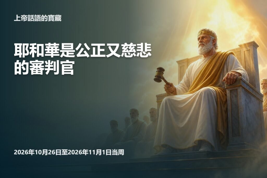 2026年10月26日-11月1日《上帝話語的寶藏》 2026年10月26日-11月1日《上帝話語的寶藏》