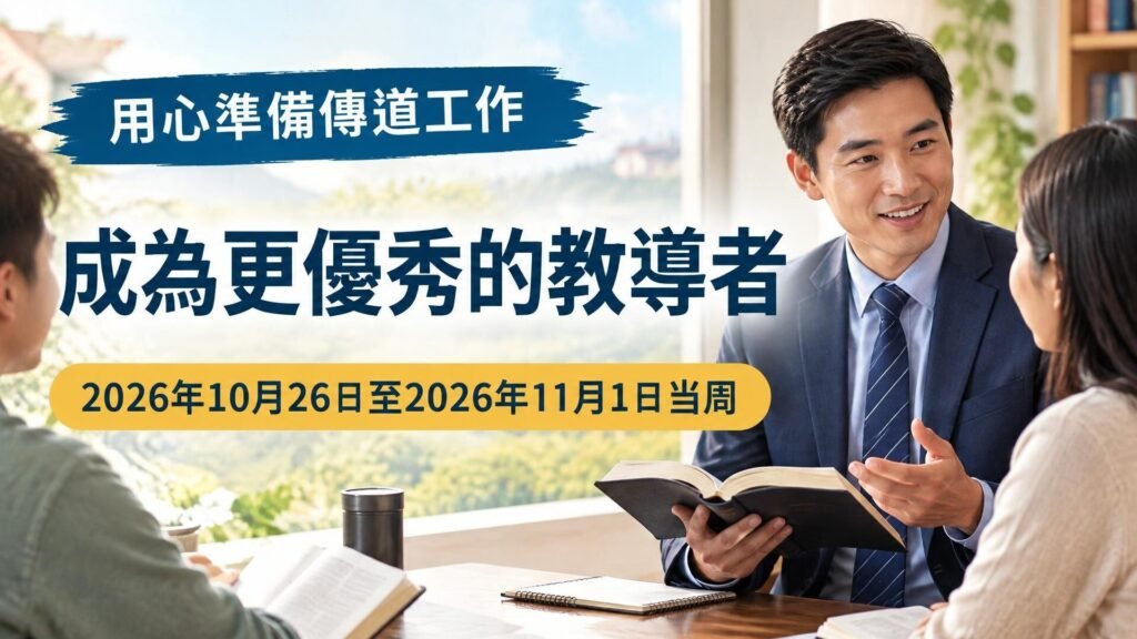 2026年10月26日至11月1日的一週：成為更優秀的教導者
