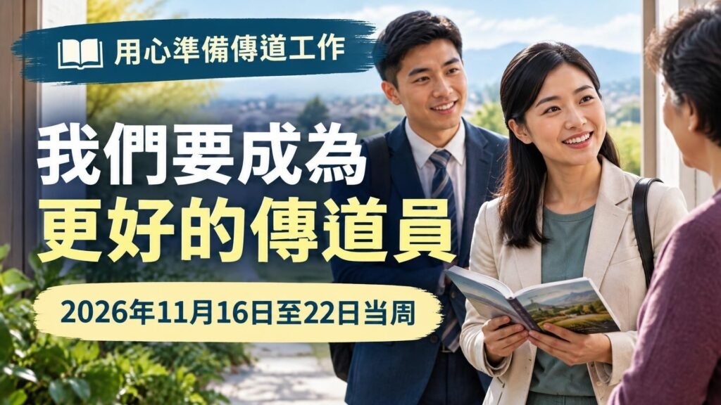 2026年11月16日至22日這一周的《我們要成為更好的傳道員》