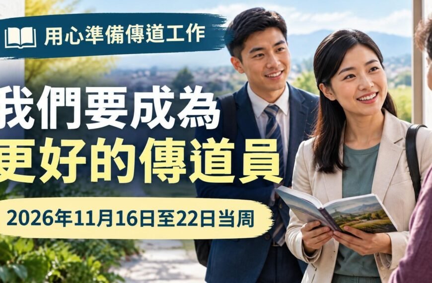 2026年11月16日至22日這一周的《我們要成為更好的傳道員》