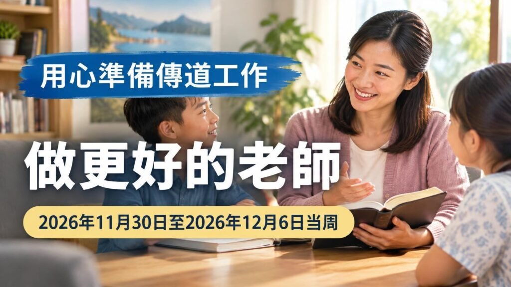 2026年11月30日至12月6日這一周的做更好的老師