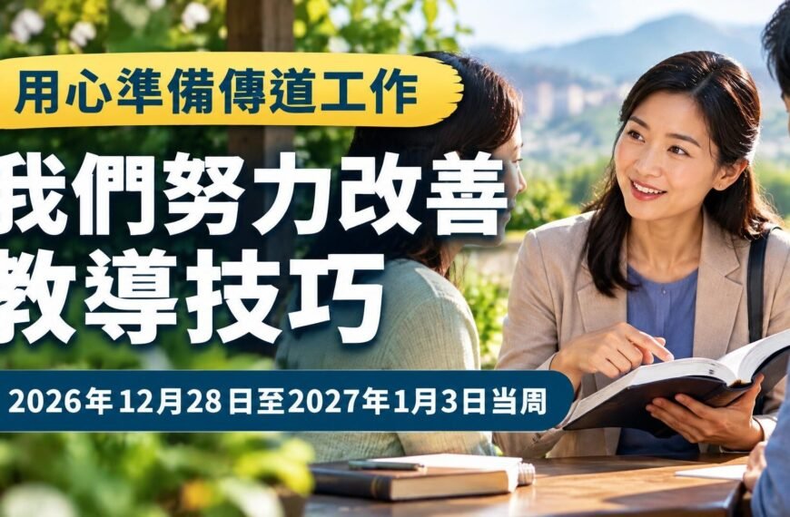 耶和華見證人聚會評論 我們努力改善教導技巧:2026年12月28日-2027年1月3日這一周