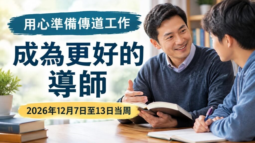 2026年12月7日至13日這一周的《成為更好的導師》