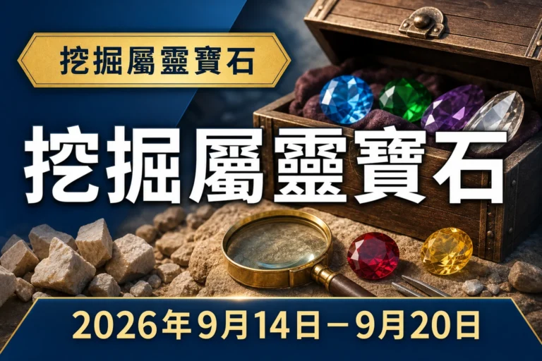 2026年9月14日至20日挖掘属灵宝石