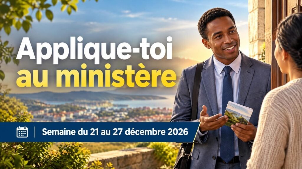 Applique-toi au ministère pour la semaine du 21 au 27 décembre 2026 Applique-toi au ministère pour la semaine du 21 au 27 décembre 2026