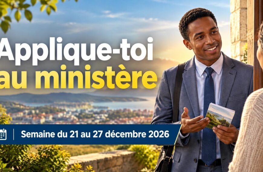 Applique-toi au ministère pour la semaine du 21 au 27 décembre 2026