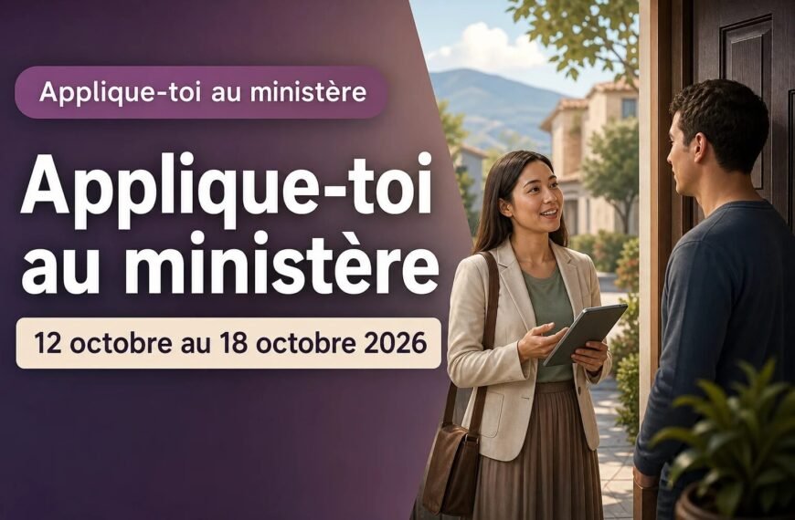 Commentaires pour la réunion TJ Applique-toi au ministère pour la semaine du 12 au 18 octobre 2026