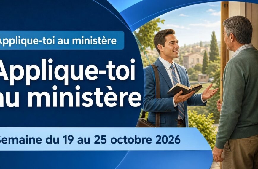 Commentaires pour la réunion TJ Applique-toi au ministère pour la semaine du 19 au 25 octobre 2026