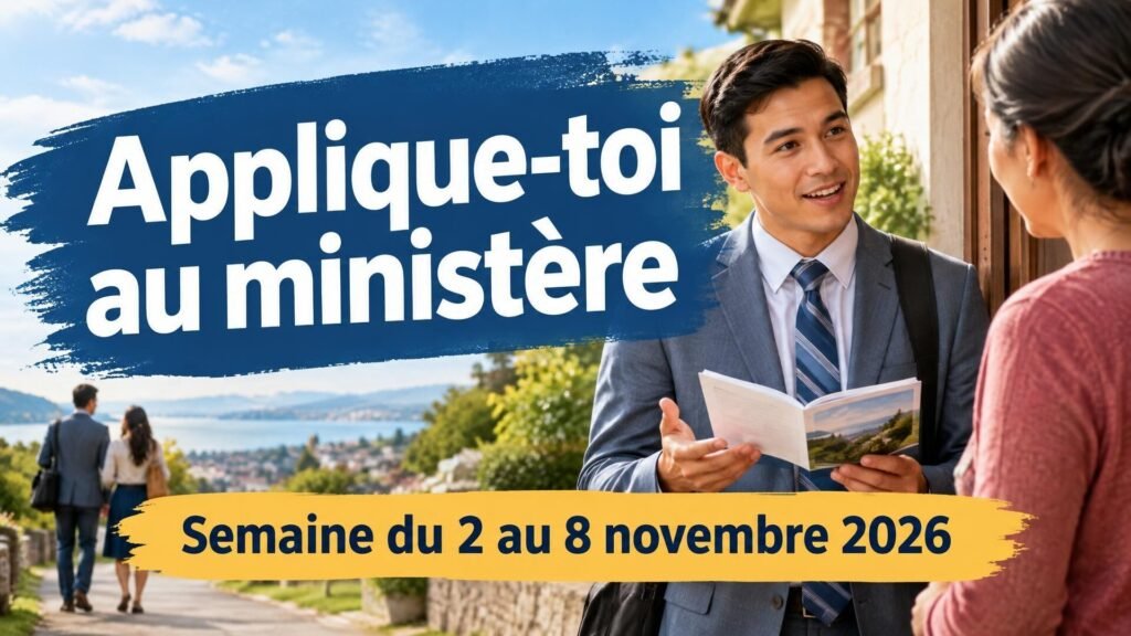 Applique-toi au ministère pour la semaine du 2 au 8 novembre 2026 Applique-toi au ministère pour la semaine du 2 au 8 novembre 2026
