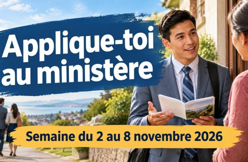 Applique-toi au ministère pour la semaine du 2 au 8 novembre 2026