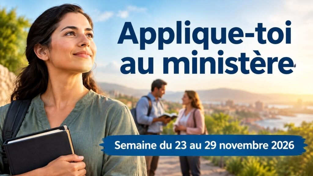 Applique-toi au ministère pour la semaine du 23 au 29 novembre 2026 Applique-toi au ministère pour la semaine du 23 au 29 novembre 2026