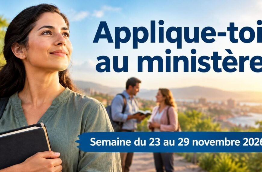 Applique-toi au ministère pour la semaine du 23 au 29 novembre 2026