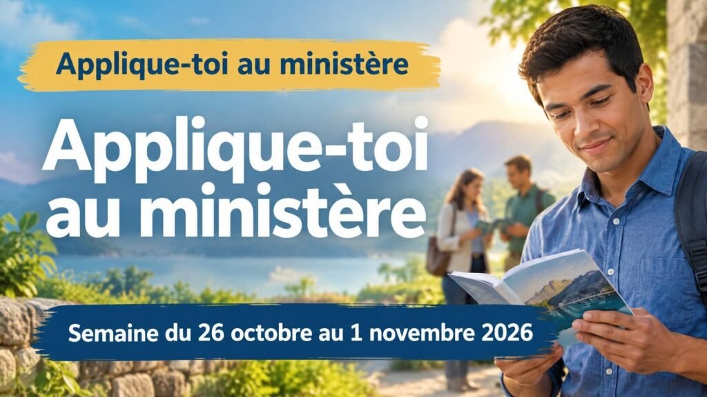 Applique-toi au ministère pour la semaine du 26 octobre au 1er novembre 2026
