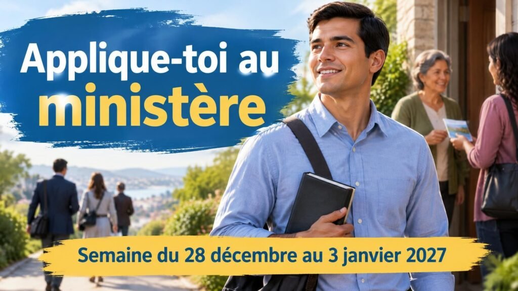 Applique-toi au ministère pour la semaine du 28 décembre 2026 au 3 janvier 2027