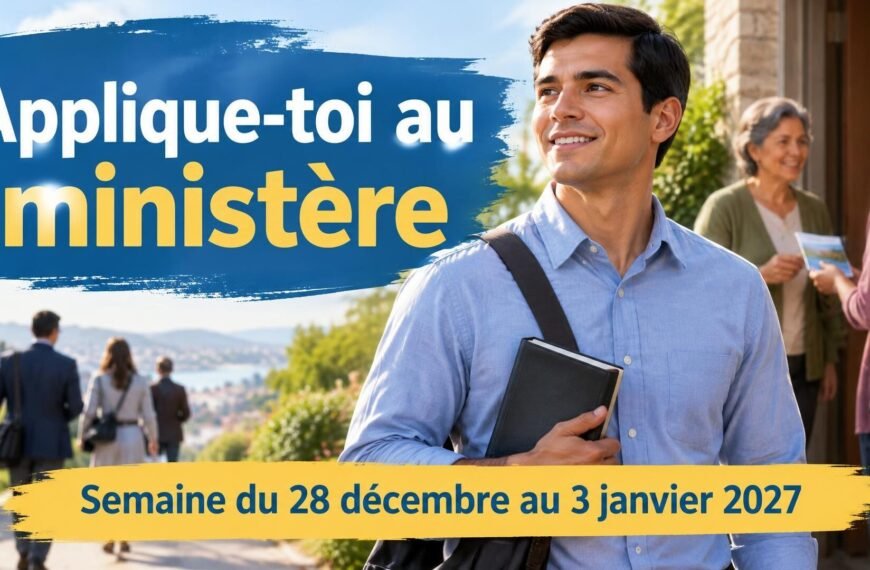 Applique-toi au ministère pour la semaine du 28 décembre 2026 au 3 janvier 2027