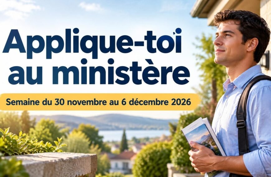 Applique-toi au ministère pour la semaine du 30 novembre au 6 décembre 2026