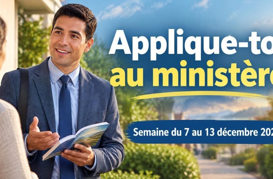 Applique-toi au ministère pour la semaine du 7 au 13 décembre 2026