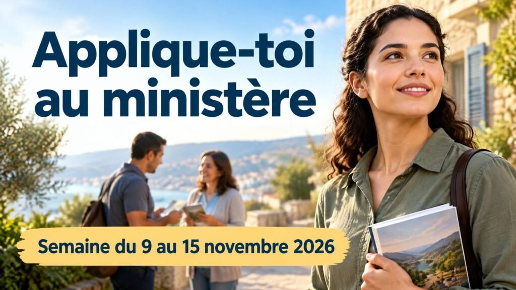 Applique-toi au ministère pour la semaine du 9 au 15 novembre 2026 Applique-toi au ministère pour la semaine du 9 au 15 novembre 2026