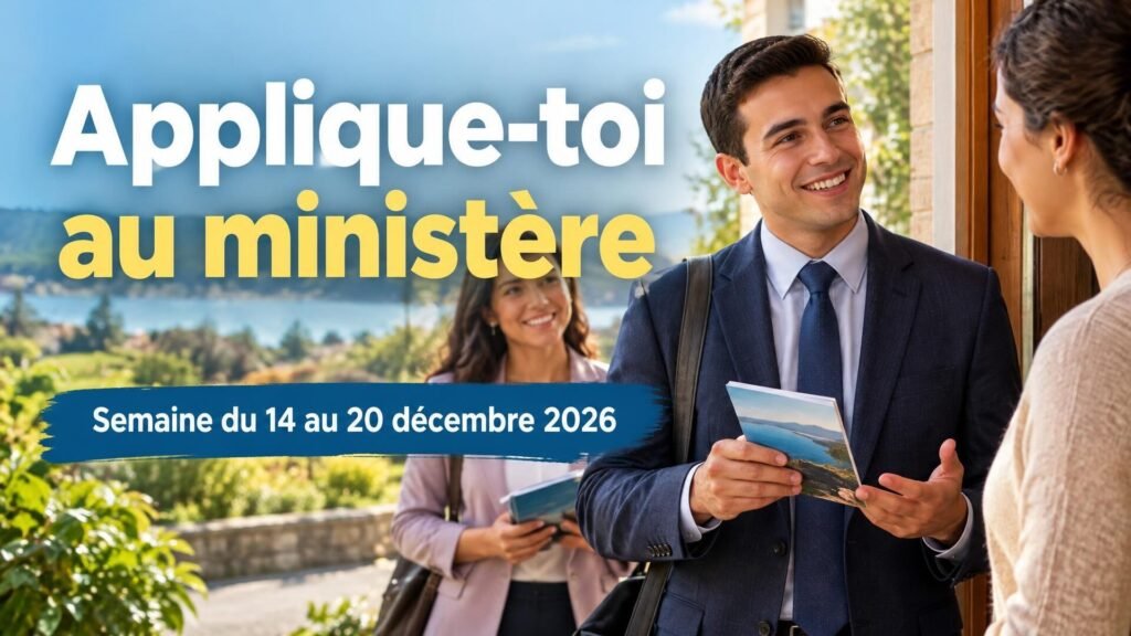 Applique-toi au ministère pour la semaine du 14 au 20 décembre 2026 Applique-toi au ministère pour la semaine du 14 au 20 décembre 2026