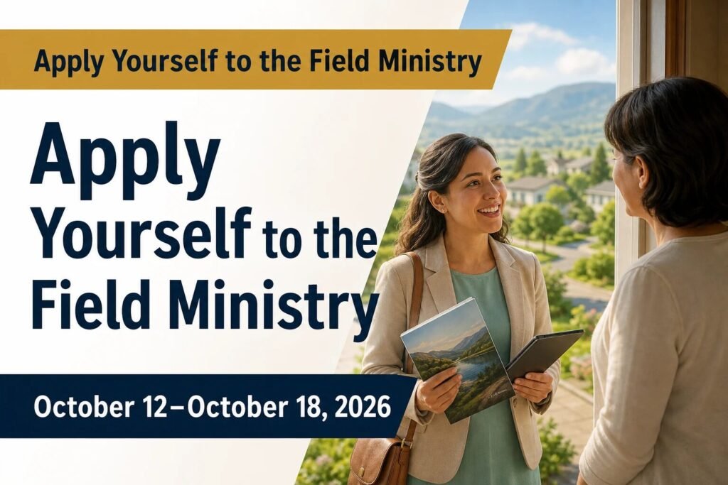 Apply Yourself to the Field Ministry for the week of October 12-18, 2026 Apply Yourself to the Field Ministry for the week of October 12-18, 2026